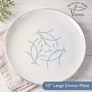 Taylor Smith and Taylor Platinum Trim Blue Twig 10 1/8" Dinner Plate
